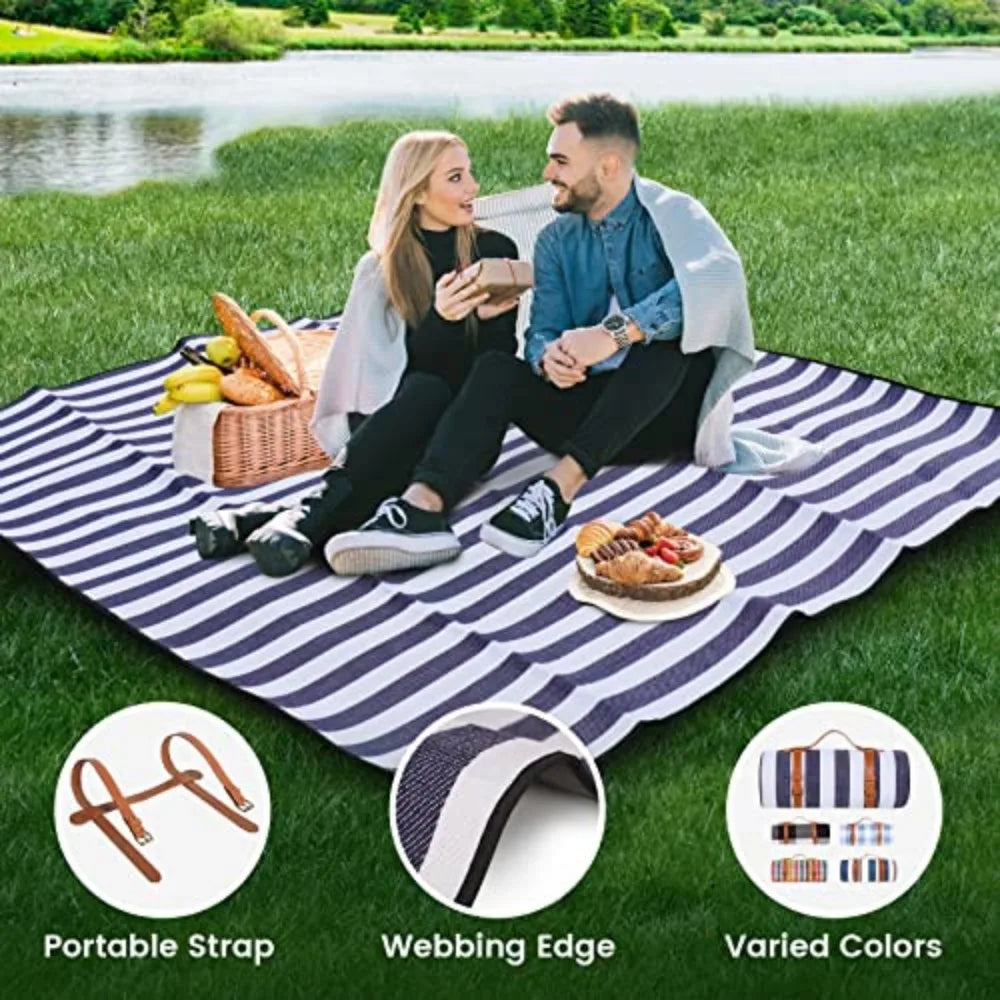 Waterproof Foldable Canvas Picnic Blanket For Outdoor Adventures