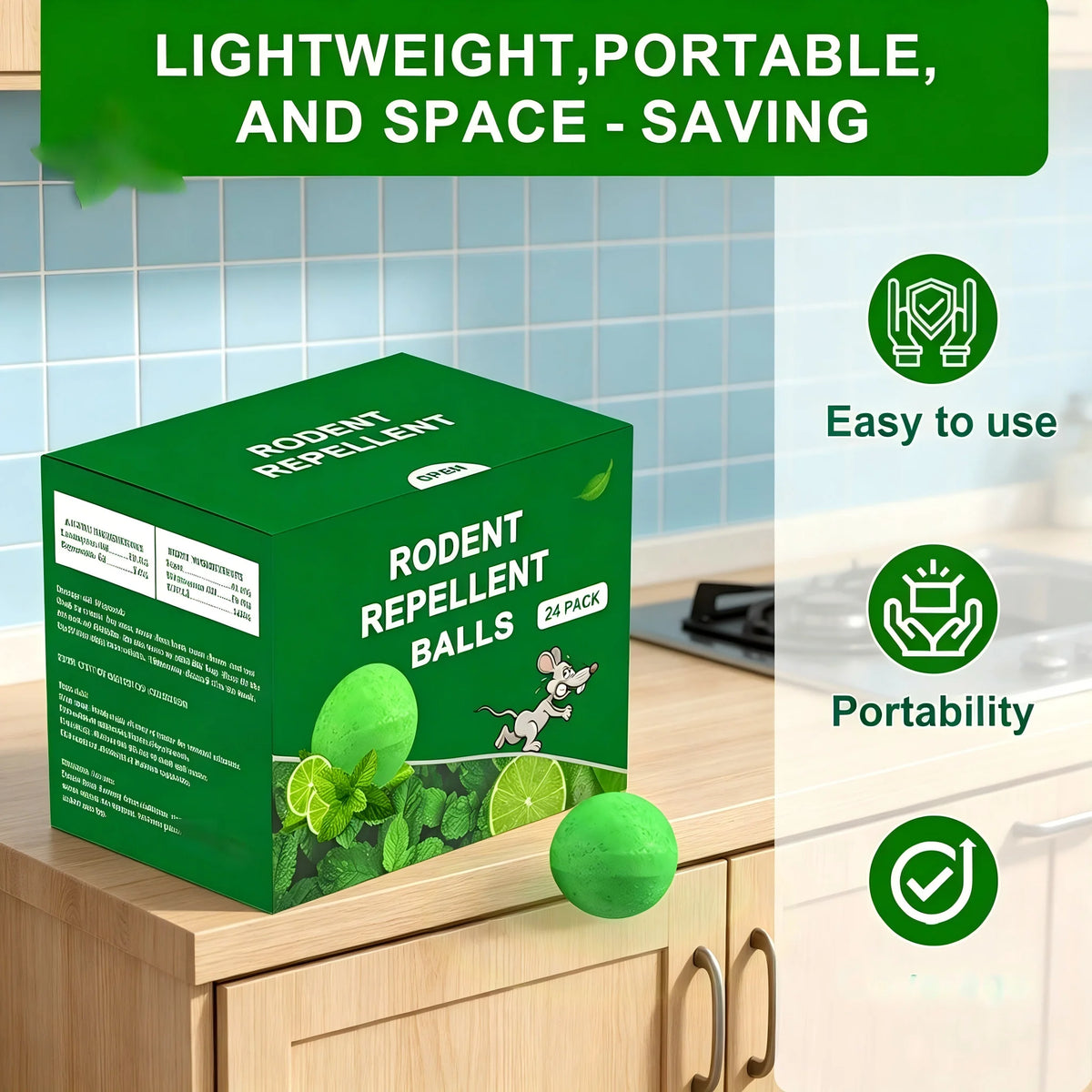 Mosquashield Peppermint Rodent Repellent Balls for Natural Pest Control