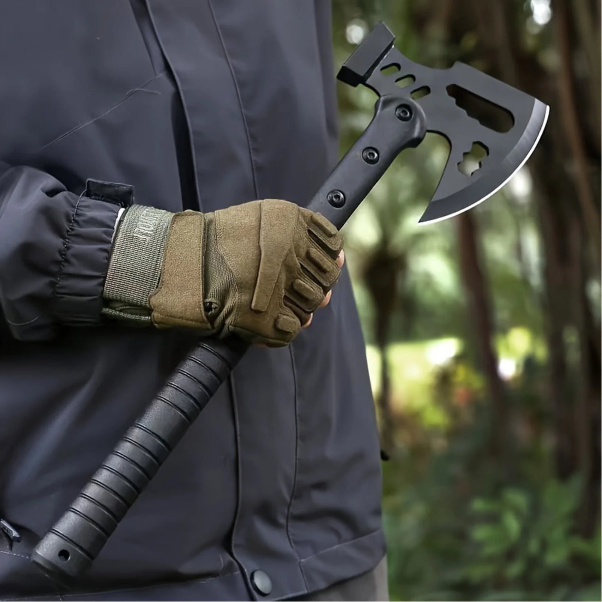 Premium One Piece Stainless Steel Survival Axe Includes Protective Sheath