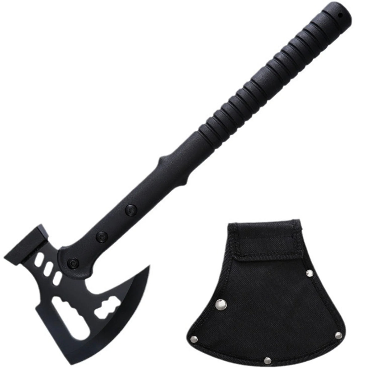 Premium One Piece Stainless Steel Survival Axe Includes Protective Sheath