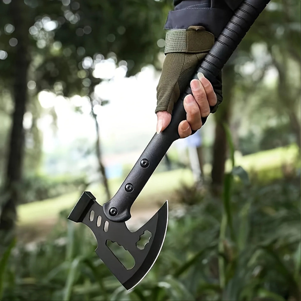 Premium One Piece Stainless Steel Survival Axe Includes Protective Sheath