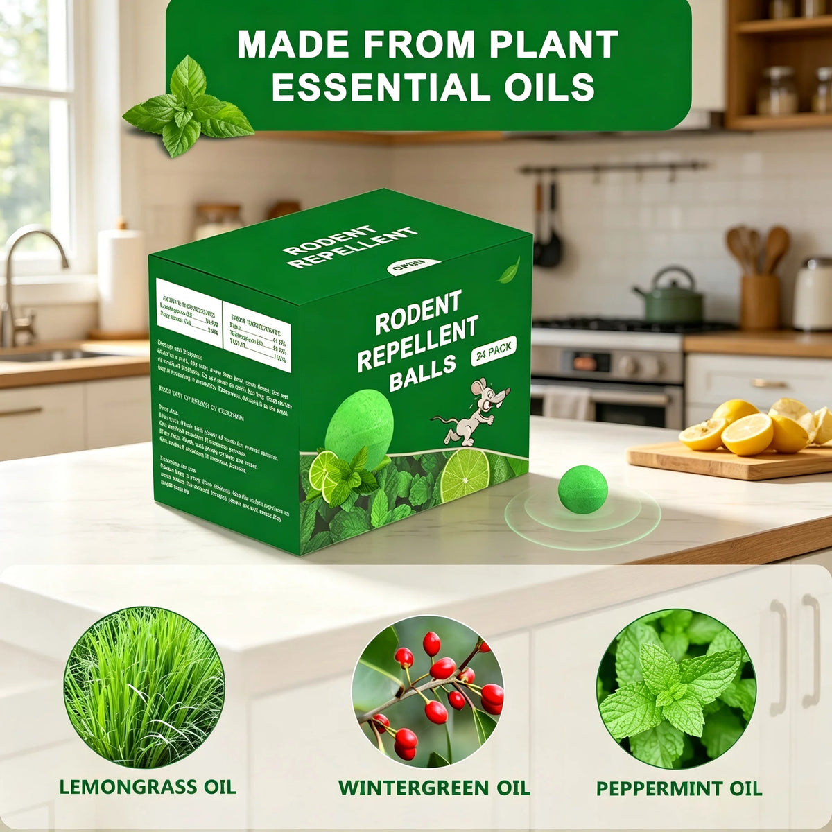 Mosquashield Peppermint Rodent Repellent Balls for Natural Pest Control