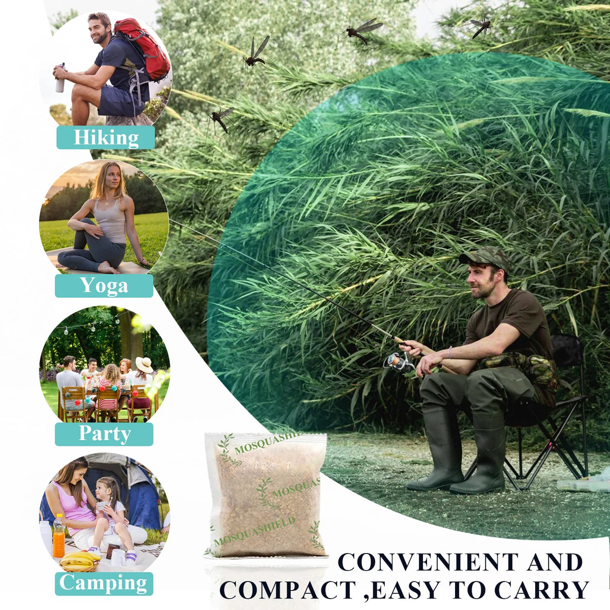Natural Peppermint Mosquito Repellent Pouches 18Pcs Indoor Outdoor Protection