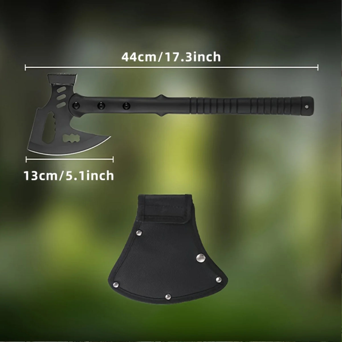 Premium One Piece Stainless Steel Survival Axe Includes Protective Sheath