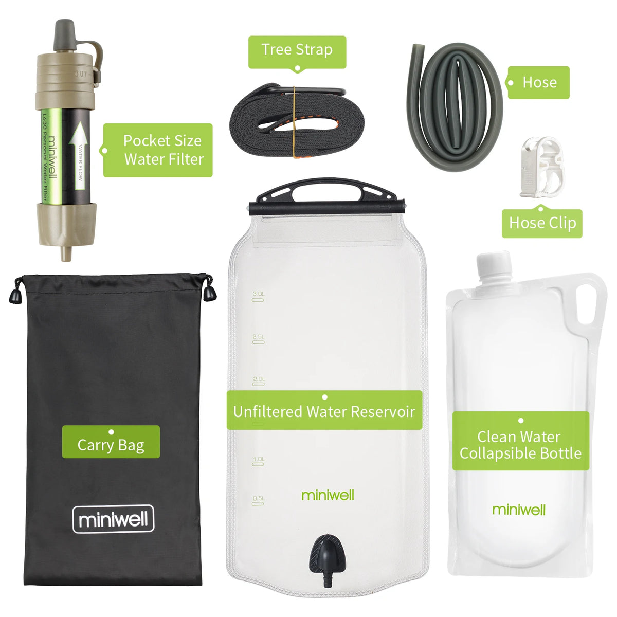 Miniwell L630A Portable Outdoor Water Filter for Hiking and Travel