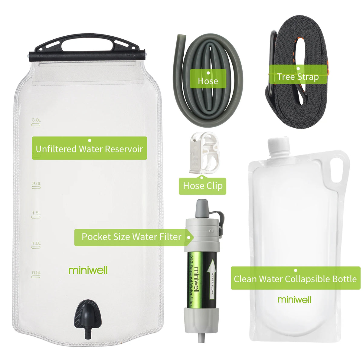 Miniwell L630A Portable Outdoor Water Filter for Hiking and Travel