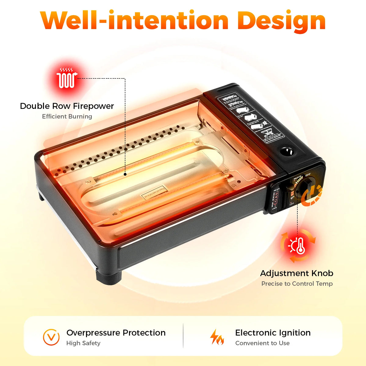 Portable Butane Gas Grill Stove With Grill Net Case