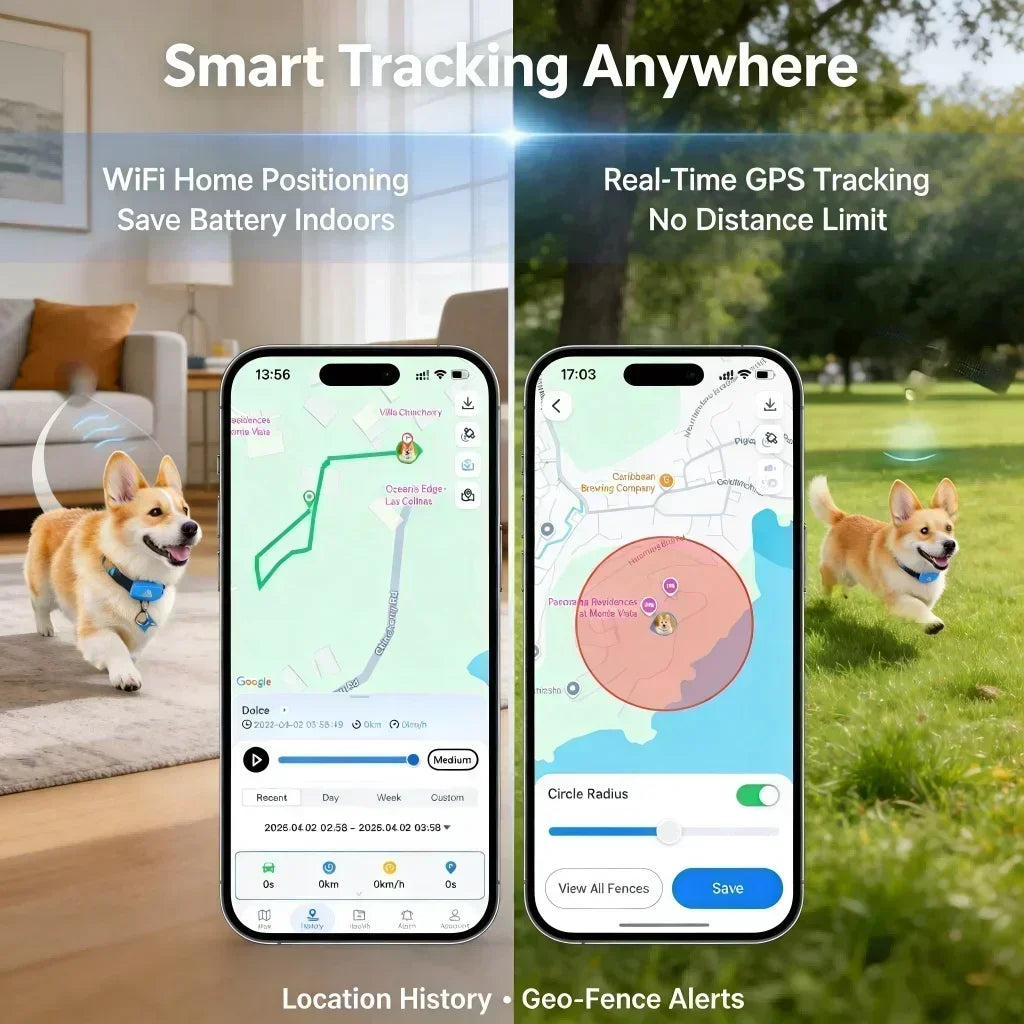Wanwaytech 4G GPS Pet Tracker For Dogs With Live Tracking