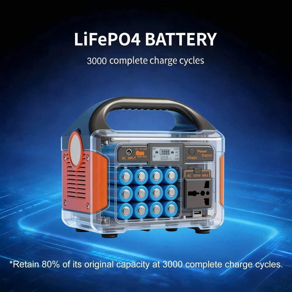 GaiaRay Portable Power Station 460Wh LiFePO4 Solar Generator