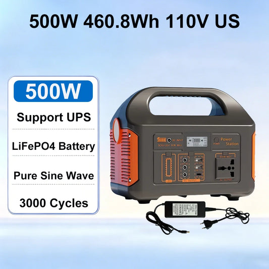 GaiaRay Portable Power Station 460Wh LiFePO4 Solar Generator