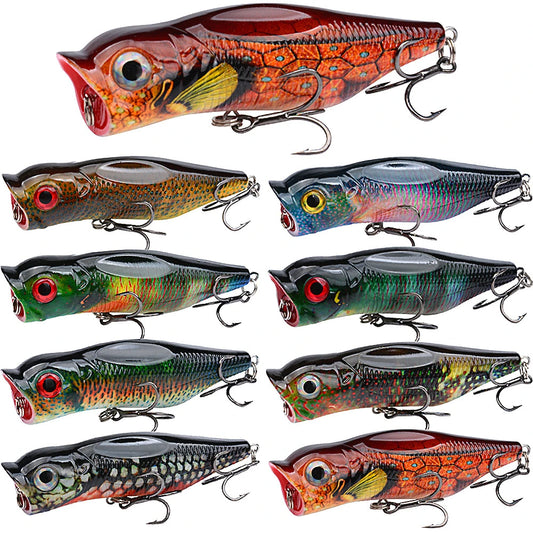 Topwater Popper Fishing Lures With Realistic Rattle Beads