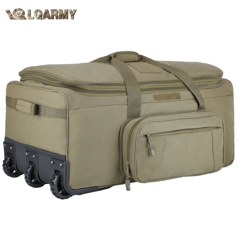 LQARMY Waterproof Nylon Camping Travel Trolley Luggage Bag for Outdoor Trips