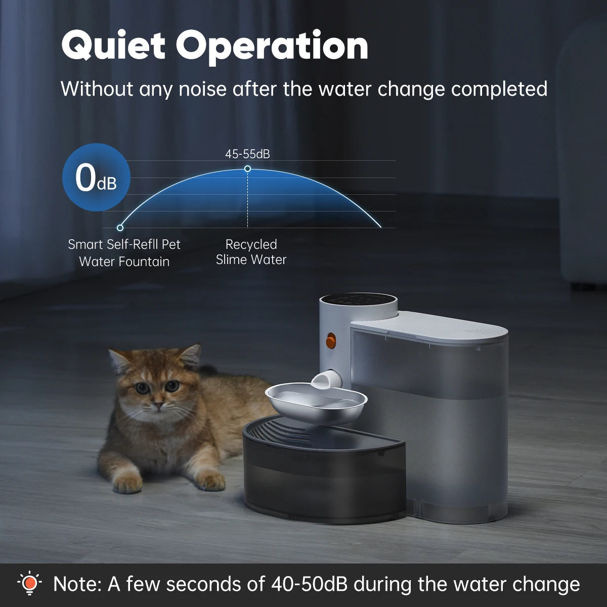 Petgravity Stainless Steel Automatic Cat Water Dispenser With Purifier
