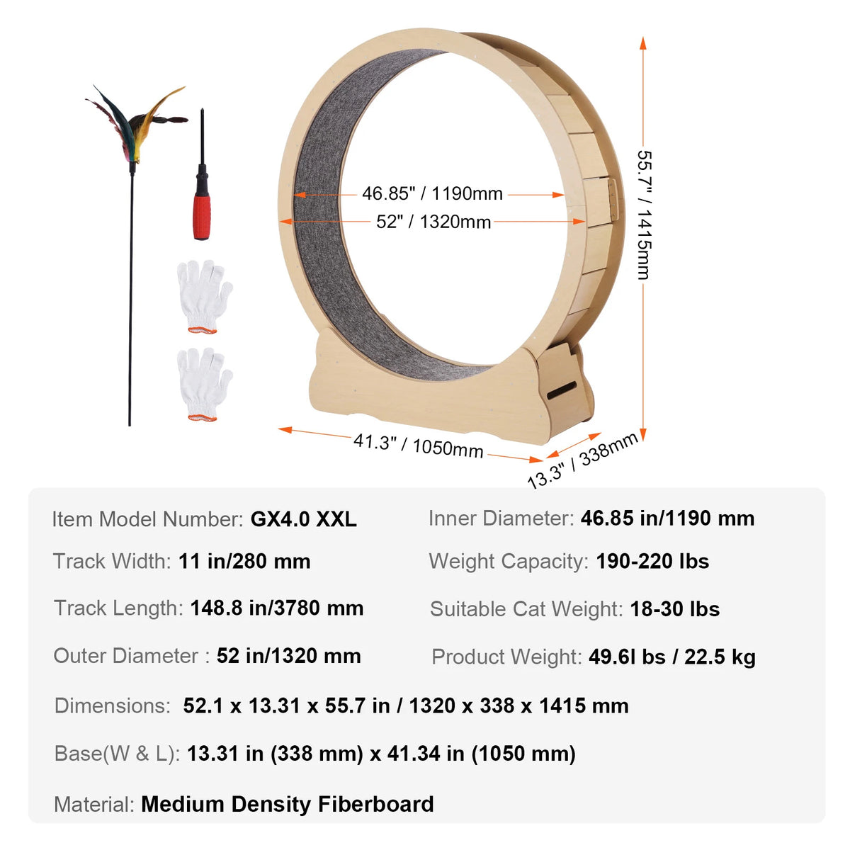Solid Wooden Cat Running Wheel For Indoor Fitness Training