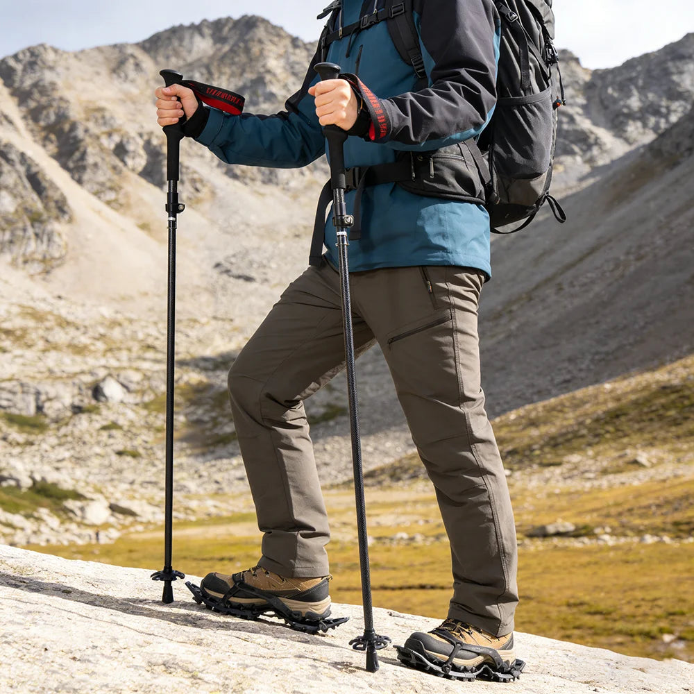 Okhealing Carbon Fiber Trekking Poles Folding Telescopic Hiking