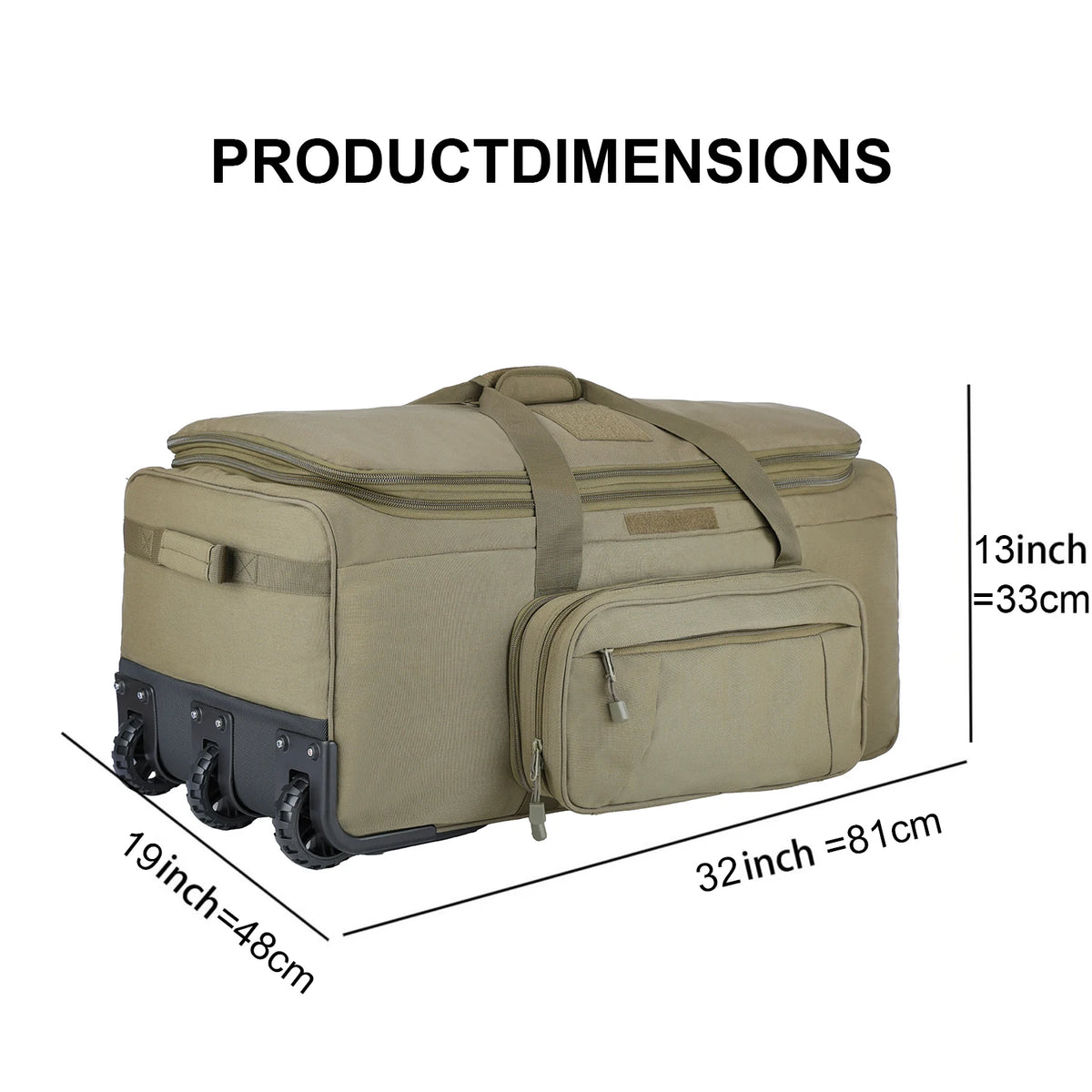 LQARMY Waterproof Nylon Camping Travel Trolley Luggage Bag for Outdoor Trips