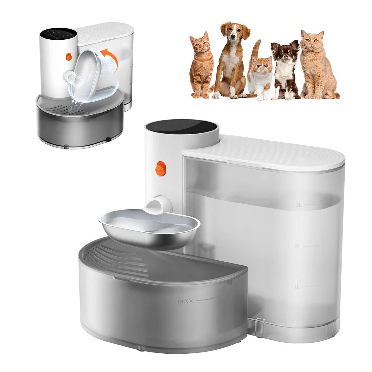 Petgravity Stainless Steel Automatic Cat Water Dispenser With Purifier
