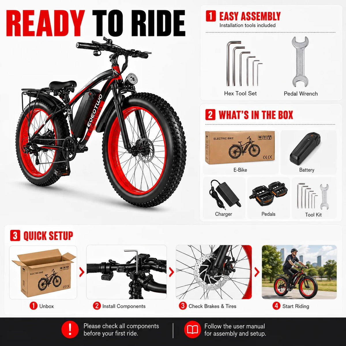 Eoeotwo 1500W High Performance Electric Fat Tire Bike For Adults