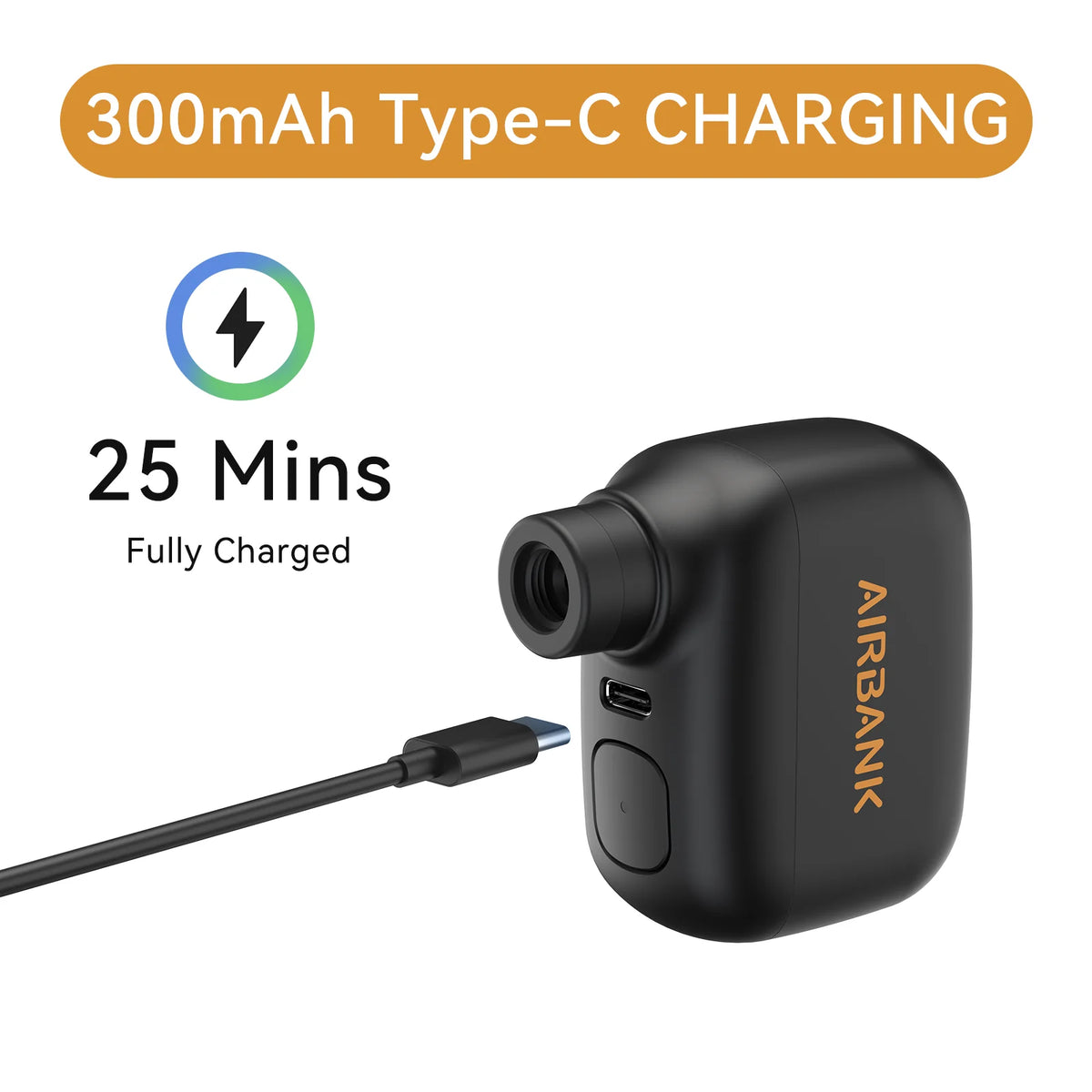 AIRBANKEPUMP Portable Electric Bike Tire Pump With Presta Schrader Valves