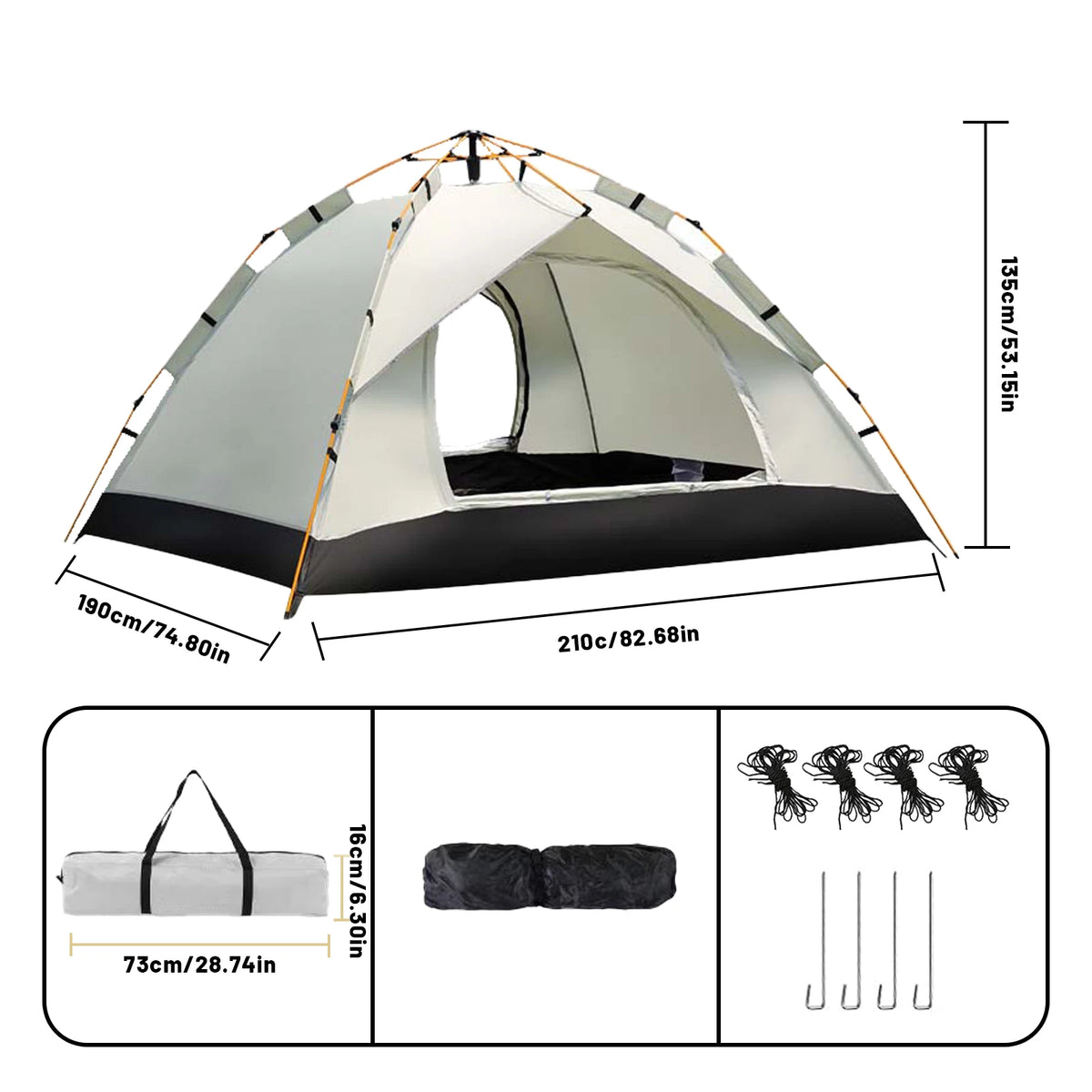 Pakicetus Automatic Quick Opening Camping Tent for Outdoor Travel