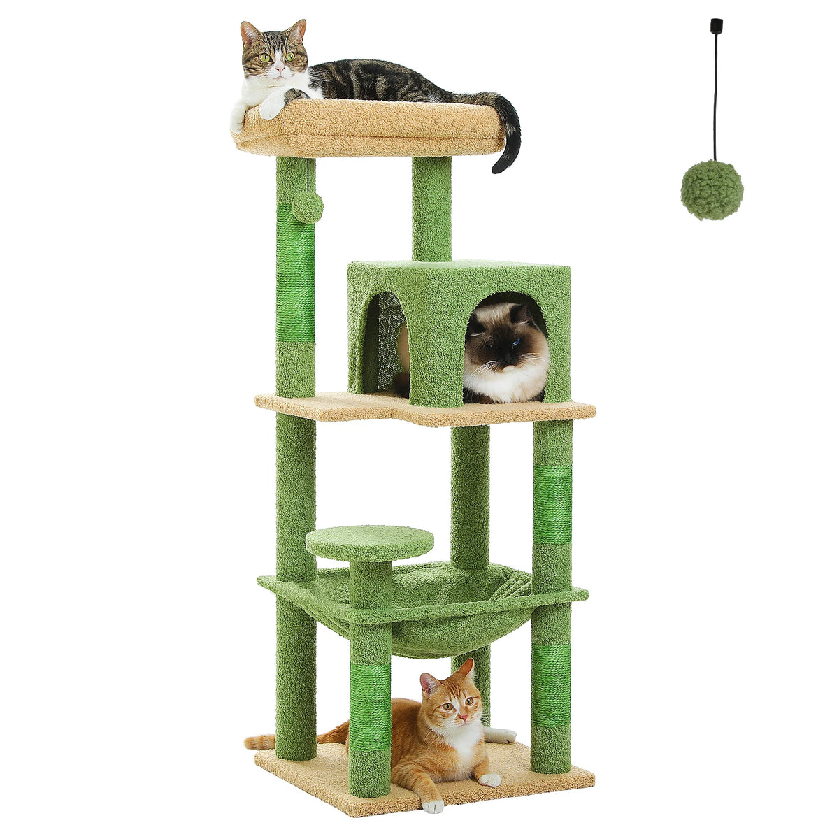 Petepela 5-Level Cat Tower with Metal Frame and Hammock