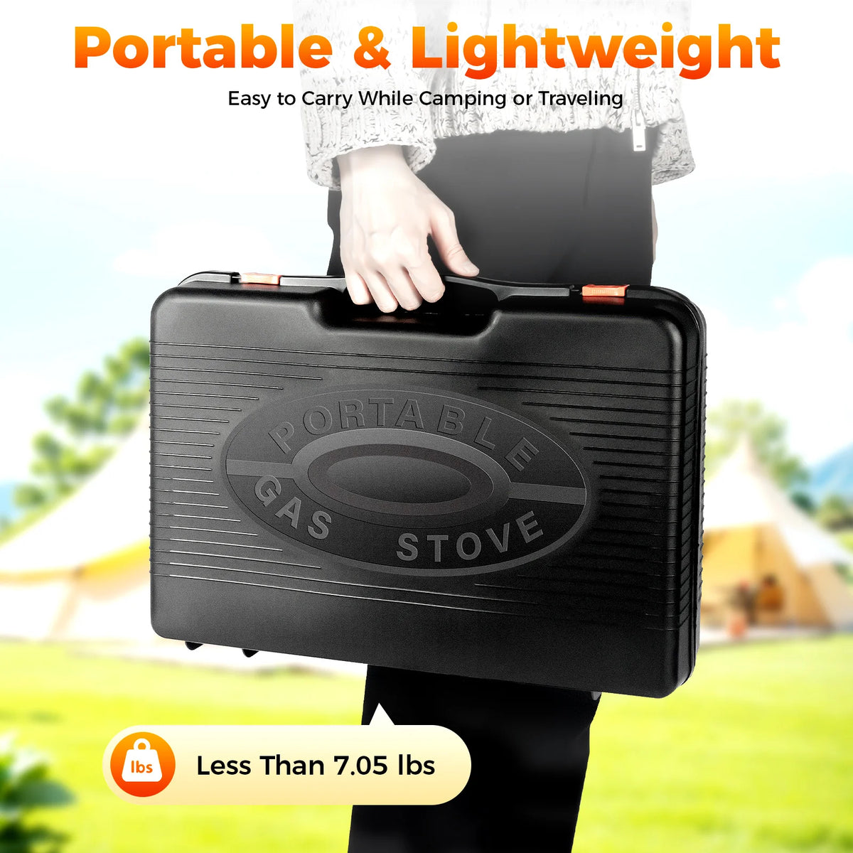 Portable Butane Gas Grill Stove With Grill Net Case