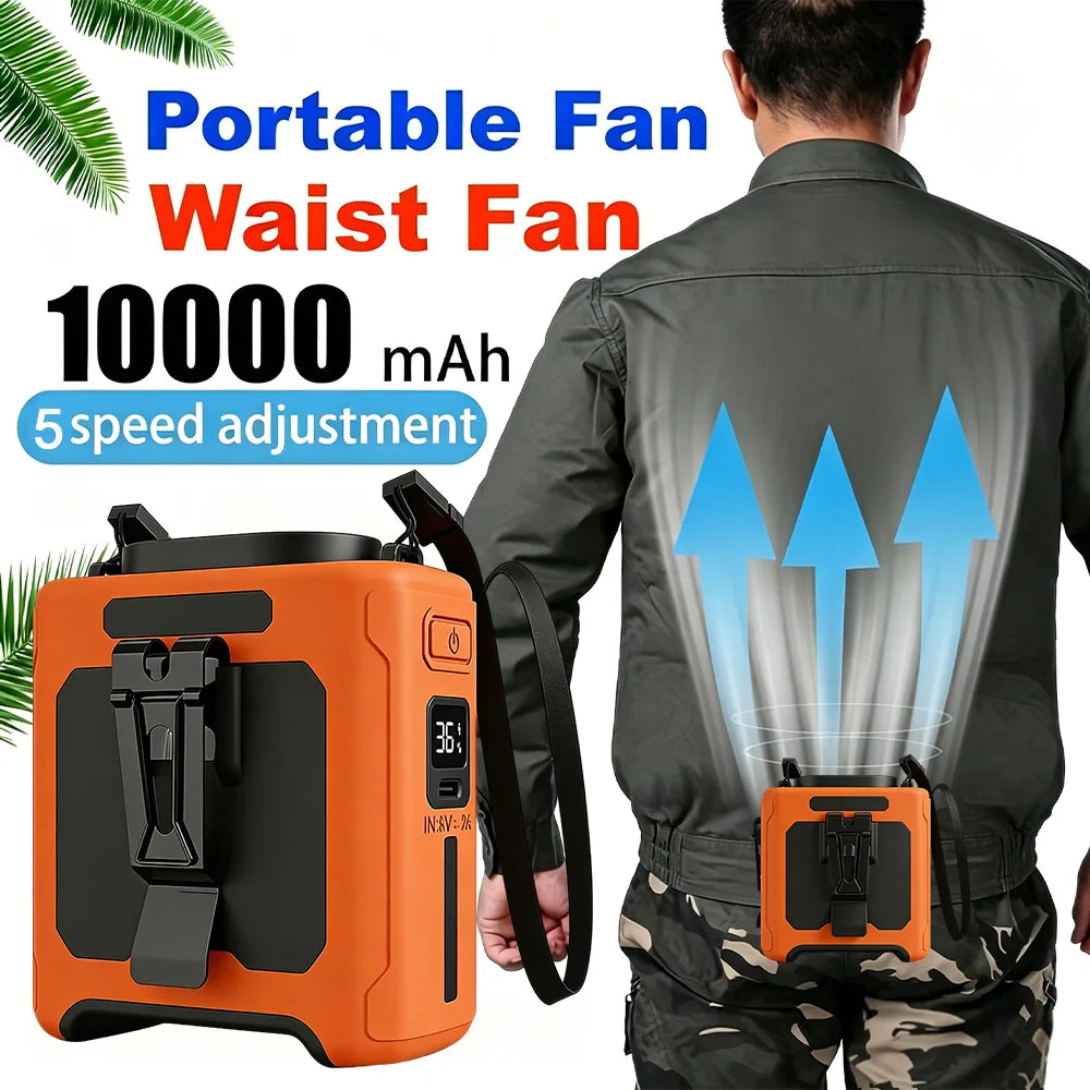 Portable 10000mAh Multifunctional Fan With LED Light And USB Charging