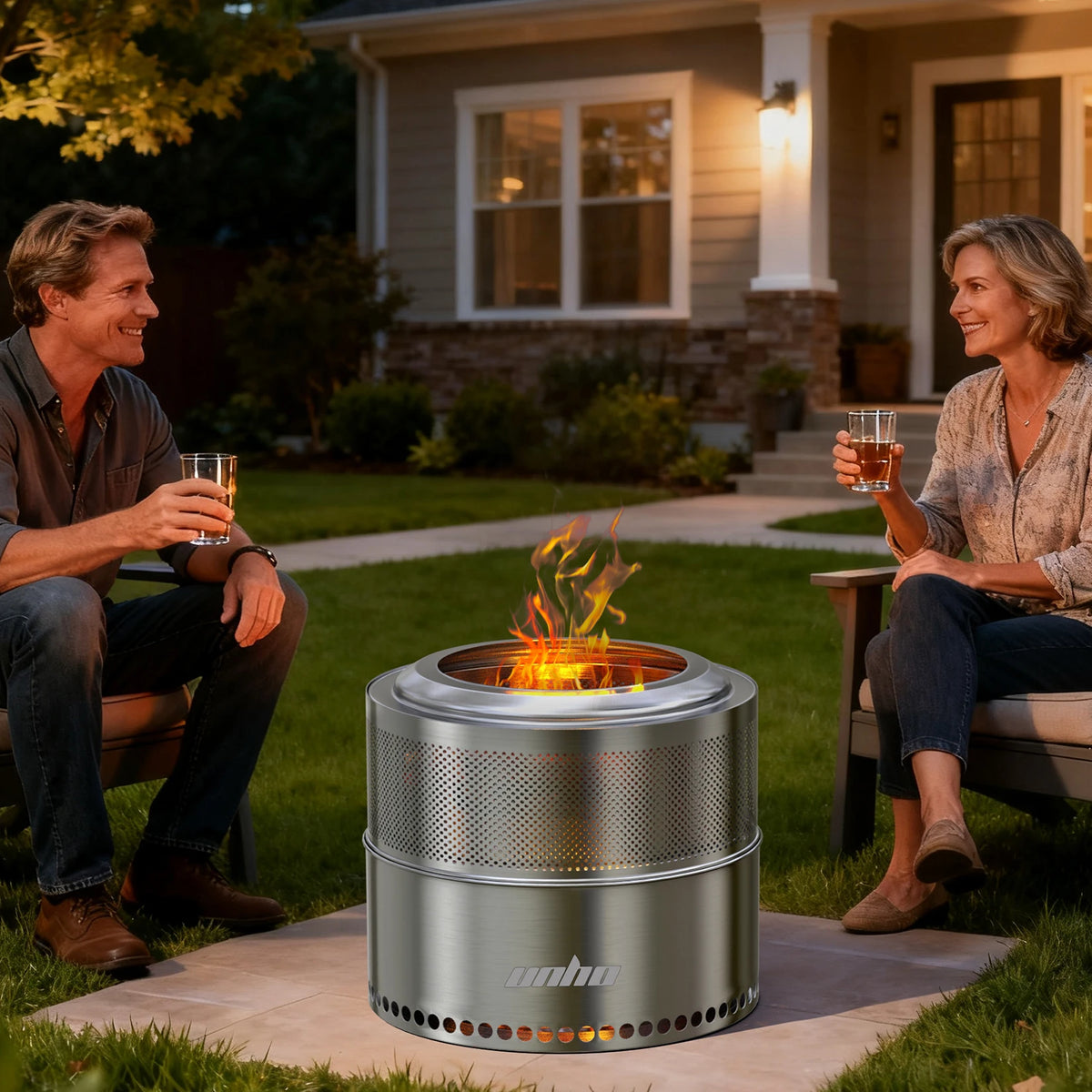 Stainless Steel Smokeless Outdoor Fire Pit With Carry Bag