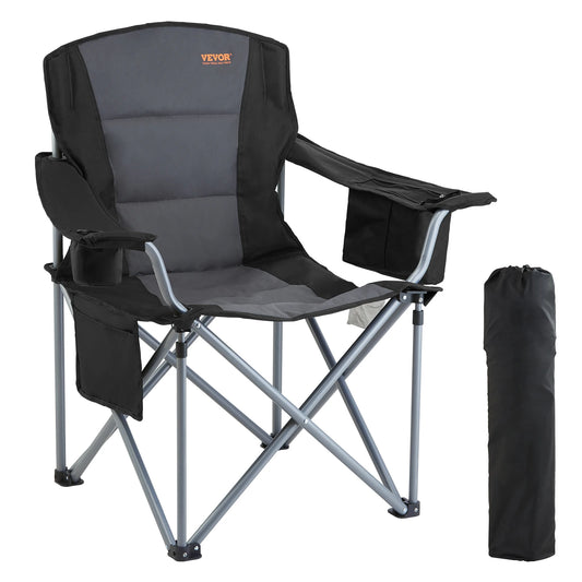 VEVOR Portable Camping Folding Chair Padded Arms Lumbar Support