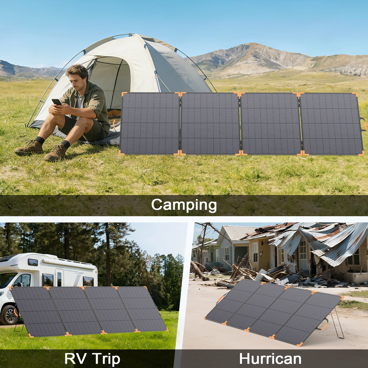 Mhpowos 400W Bifacial Foldable Solar Panel Portable Charger