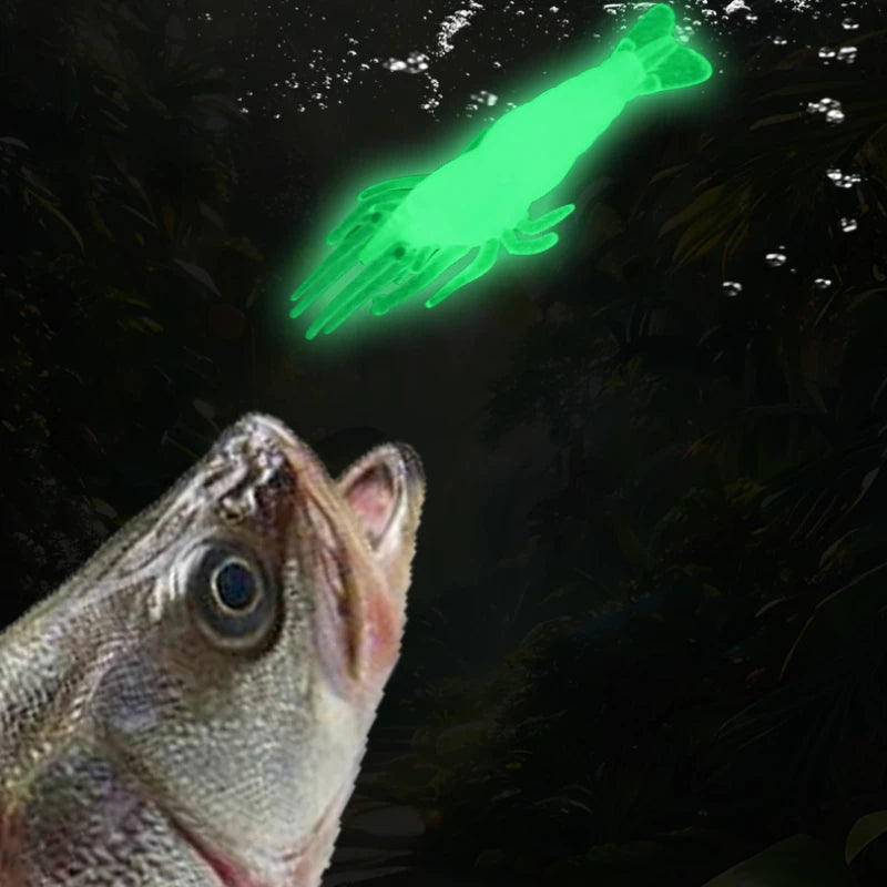 Realistic Shrimp Soft Fishing Lures With Hooks For Night Fishing