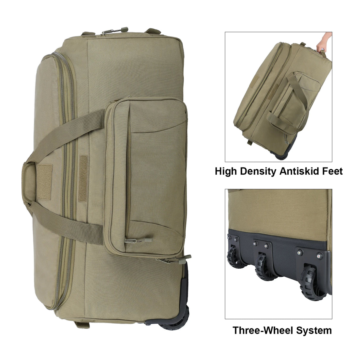 LQARMY Waterproof Nylon Camping Travel Trolley Luggage Bag for Outdoor Trips