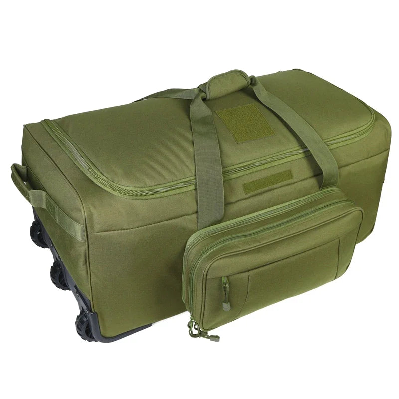 LQARMY Waterproof Nylon Camping Travel Trolley Luggage Bag for Outdoor Trips