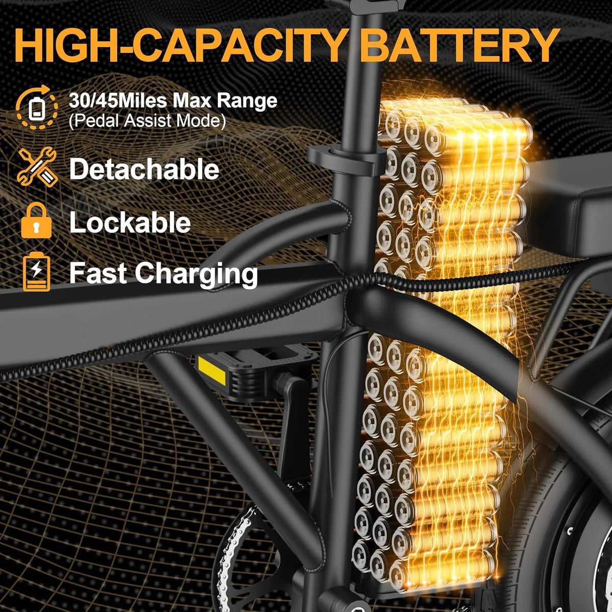 Ladped Foldable Dual Seat Electric Bike 500W Motor 48V Battery