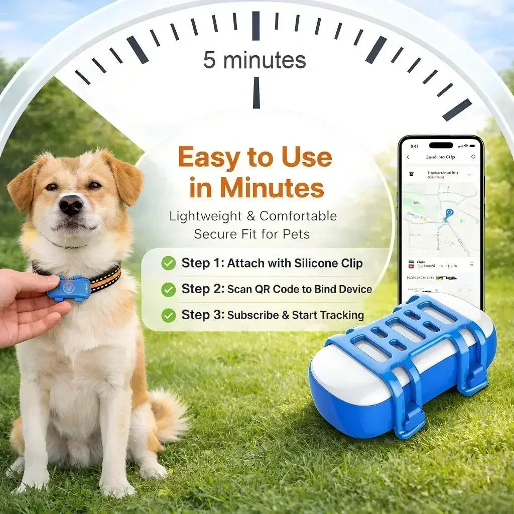 Wanwaytech 4G GPS Pet Tracker For Dogs With Live Tracking