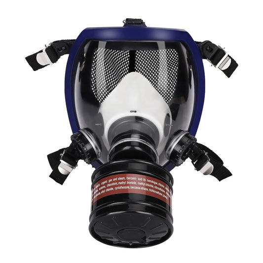 Full Face Respirator Gas Mask With Activated Carbon Filter Canister