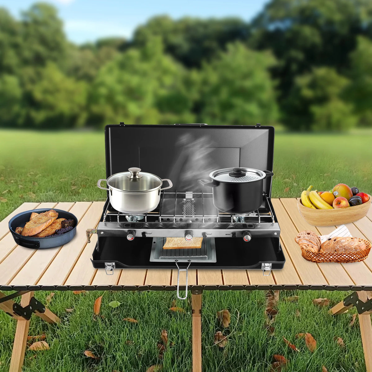 Portable Gas Camping Stove For Outdoor Grilling And Picnics