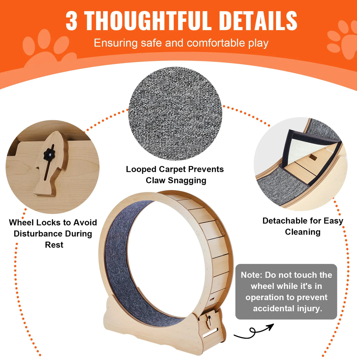 Solid Wooden Cat Running Wheel For Indoor Fitness Training