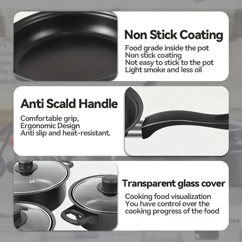 AEHOME 13 Piece Nonstick Cookware Set With Cooking Utensils