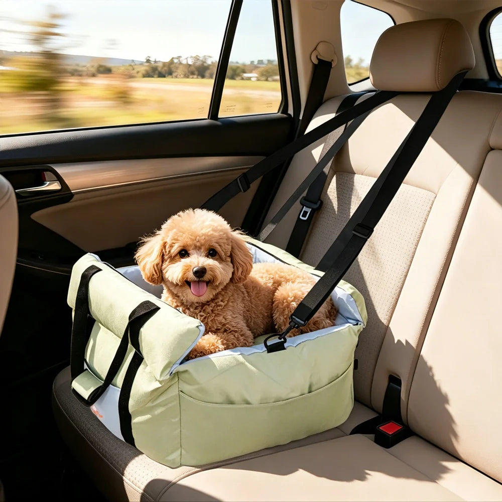 Borwart Portable Dog Car Booster Seat Safety Belt Washable Cover