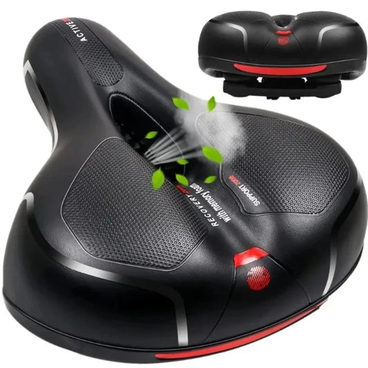 Breathable Comfort Bike Saddle With Taillight For Mountain Cycling