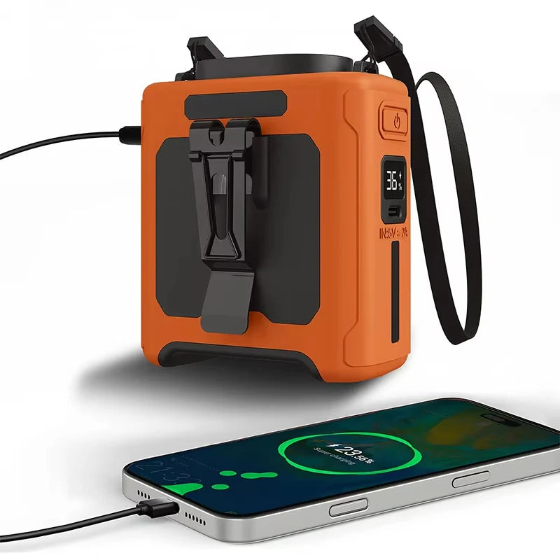 Portable 10000mAh Multifunctional Fan With LED Light And USB Charging