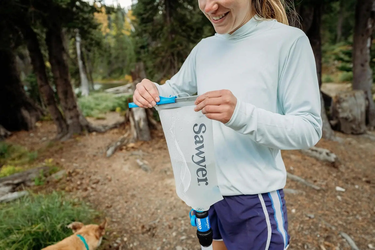 Portable Squeeze Water Filter for Travel, Hiking, and Emergencies