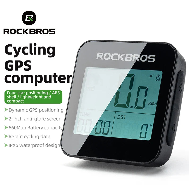 ROCKBROS Wireless GPS Bike Computer Speedometer Waterproof Cycling Odometer