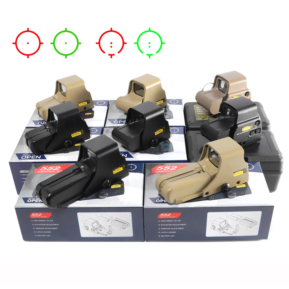 Bestsight Red Green Dot Holographic Hunting Reflex Sight