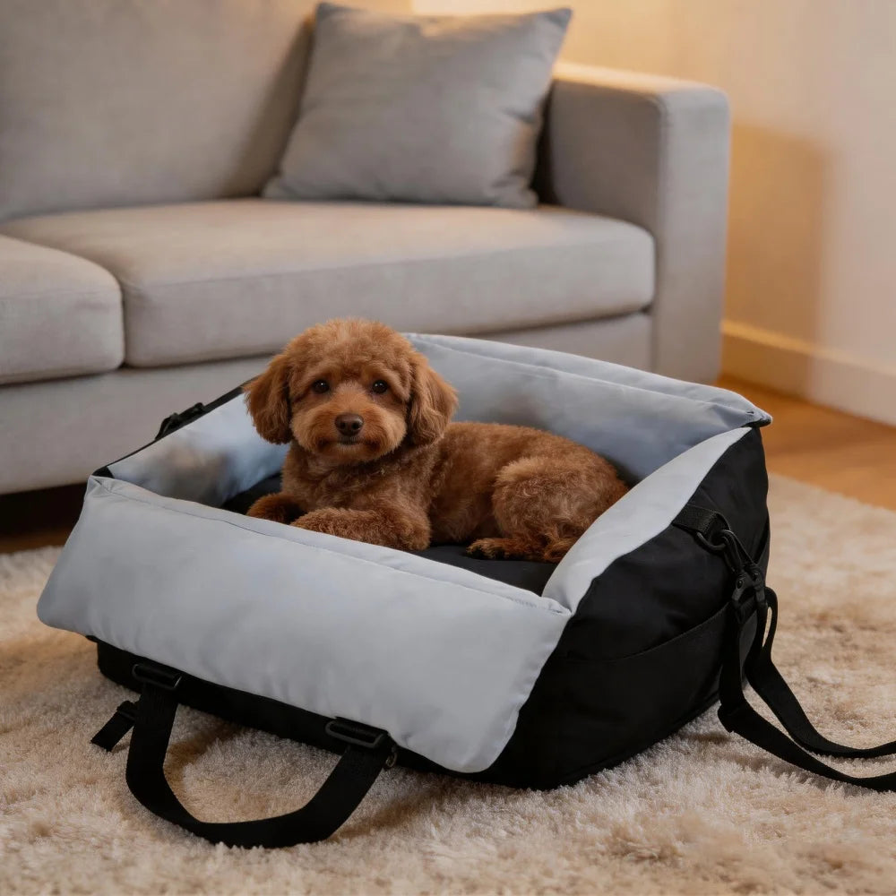Borwart Portable Dog Car Booster Seat Safety Belt Washable Cover