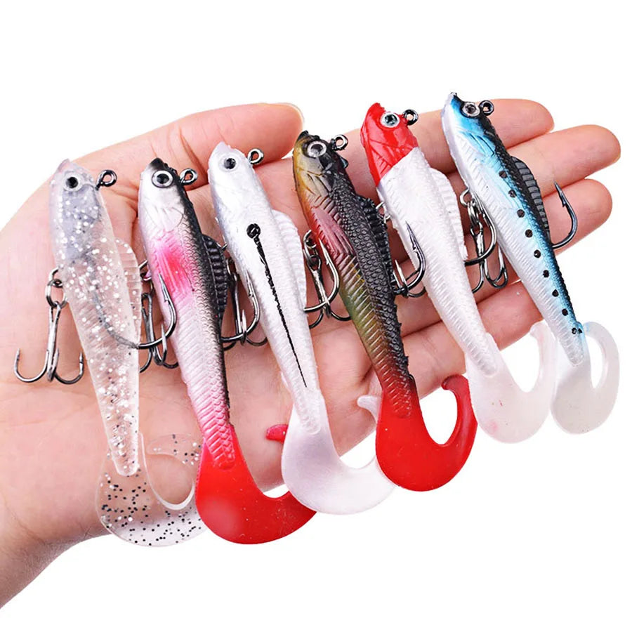 BODECIN Soft Silicone Artificial Wobblers Fishing Lures Set