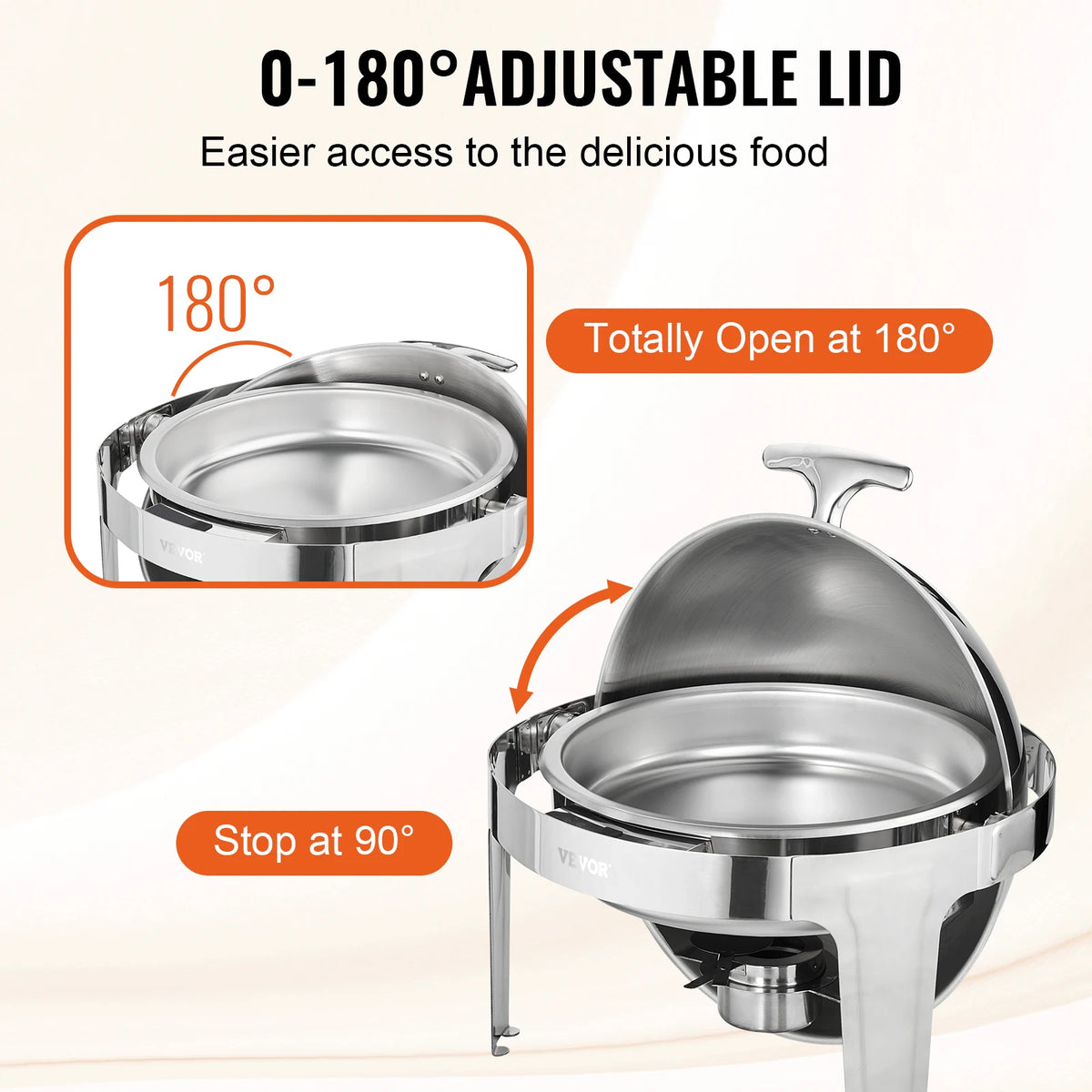 SucceBuy Roll Top Stainless Steel Chafing Dish Buffet Warmer Set