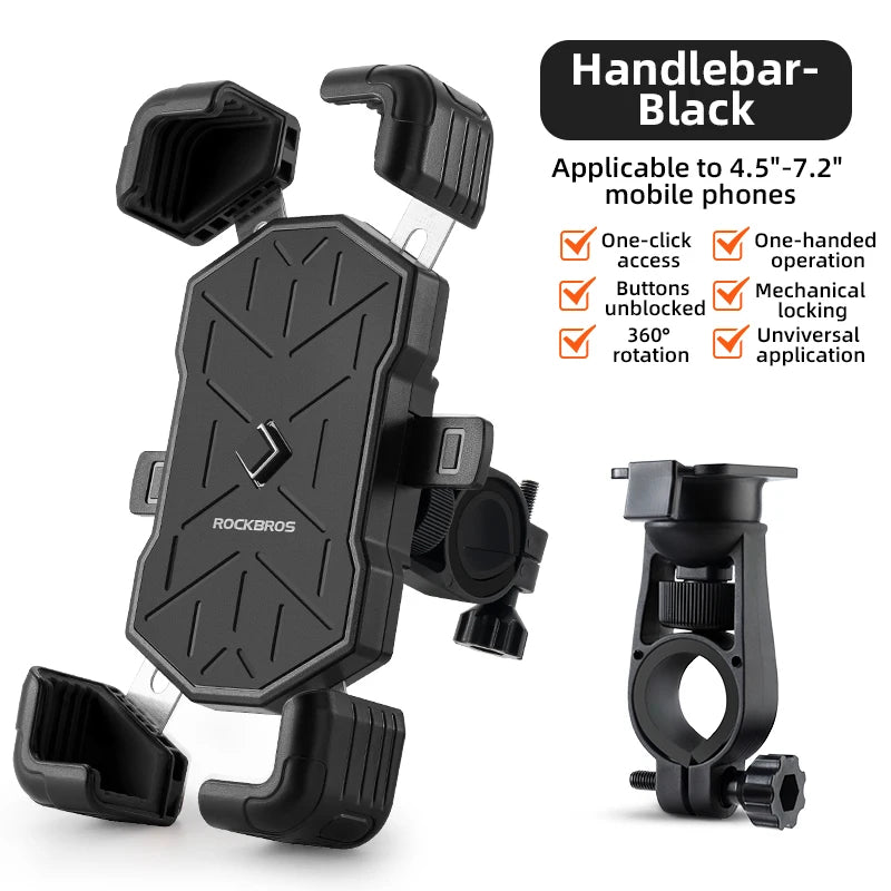 ROCKBROS Bicycle Phone Holder Shockproof Handlebar Mount Stand