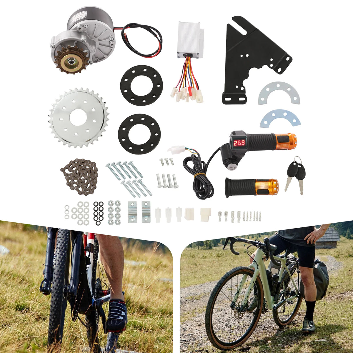24V 250W Ebike Conversion Kit Brushed Motor Led Display